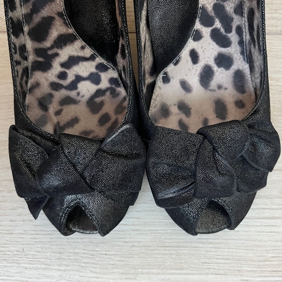 Shimmery black peep toe heels - Aldo size 40 - Picture 9 of 13